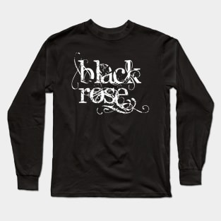 Black Rose Typography Long Sleeve T-Shirt